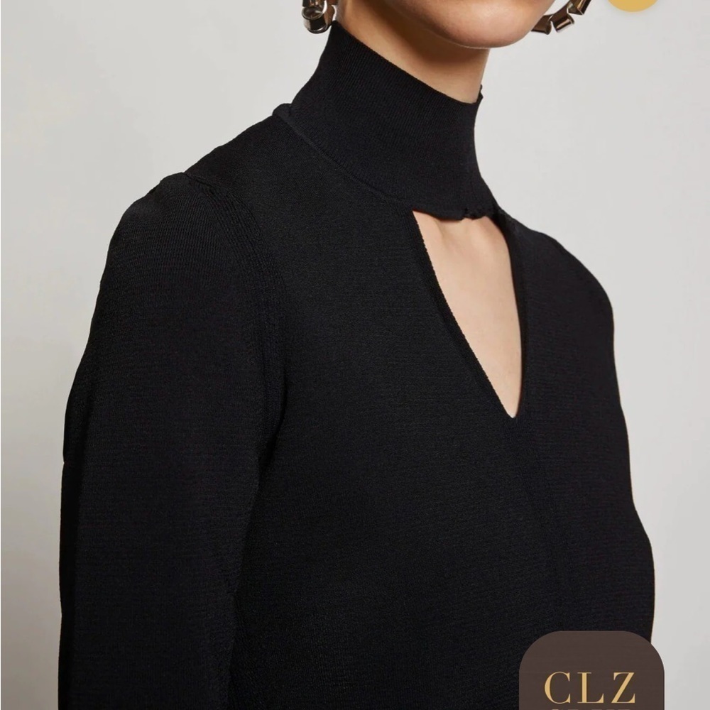 PROENZA SCHOULER Cutout knitted turtleneck sweater black PSWL Top Shirt Sz S